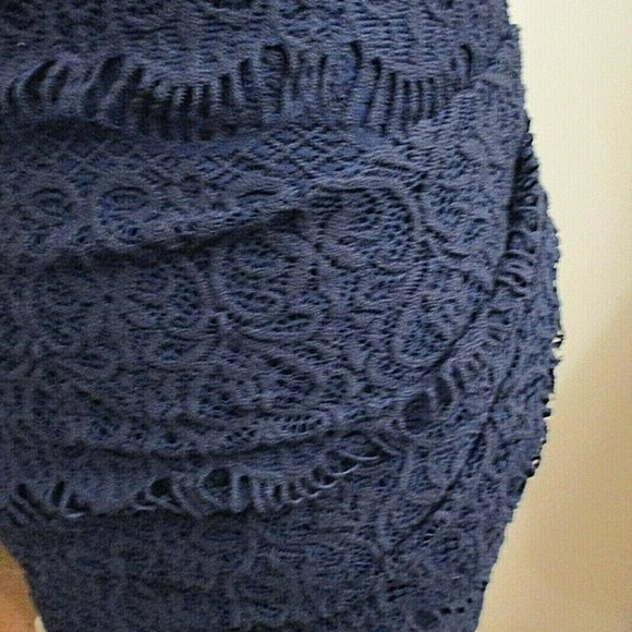 Hello Molly Women's Low Cut Bodycon Dress, Lace, Navy Blue, Criss Cross, Size 10 - Picture 4 of 16